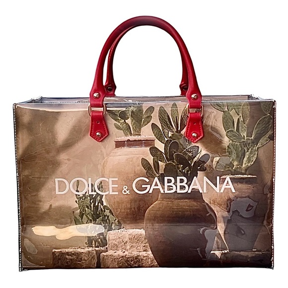 AUTHENTIC Dolce & Gabbana Paper Shopping Bag Upcycled Repurposed PVC - Picture 4 of 8
